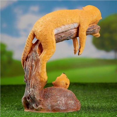 Садовая фигура из полистоуна «Сурикат на ветке», 14×26×34 см