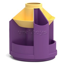 Подставка настольная вращающаяся пластиковая Mini Desk, Iris, фиолетовая с желтой вставкой