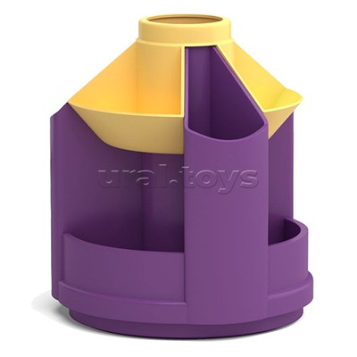 Подставка настольная вращающаяся пластиковая Mini Desk, Iris, фиолетовая с желтой вставкой