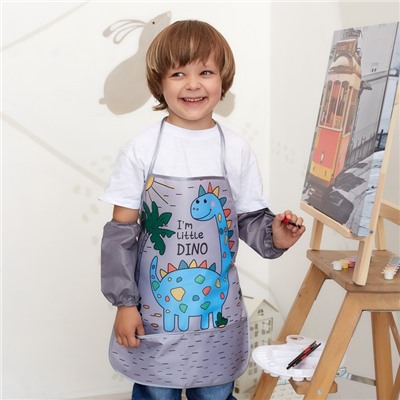 Набор детский для творчества «Этель» Little dino: фартук 49×39 см и нарукавники