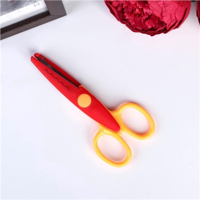 УЦЕНКА Ножницы рельефные цветные ручки, набор 12 шт МИКС