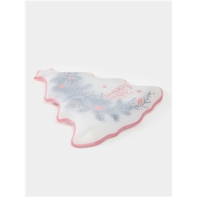 Блюдо сервировочное новогоднее Доляна «С Новым Годом», 24.5×24.7×2 см, стекло, белое