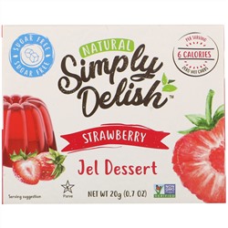 Natural Simply Delish, Natural Jel Dessert, Strawberry, 0.7 oz (20 g)