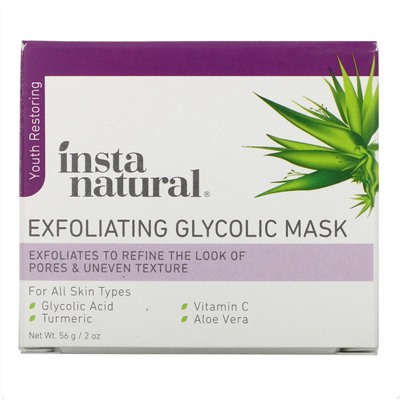 InstaNatural, отшелушивающая гликолевая маска, 56 г (2 унции)