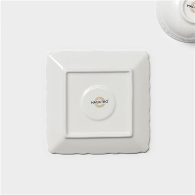 Кофейная пара Magistro Kingdom, кружка 120 мл, блюдце 12.7 см, фарфор, белая