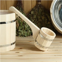 Набор для бани и сауны, 3 предмета: ковш, 800 мл, запарник, 9 л, шайка, 10 л, «Добропаровъ»