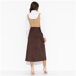 Юбка из замши с разрезом, Откровенно шикарная (шоколадный мусс)