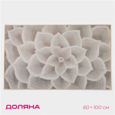 Коврик для дома Доляна «Фло», 60×100 см, серый