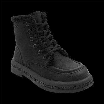 Ботинки из натуральной кожи на меху P-ML01-1 черные