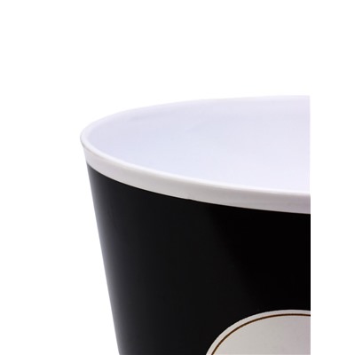 Кашпо для цветов «Цветы», 800 мл, d=12 см, h=11 см, пластиковое, чёрное