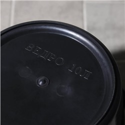 Ведро хозяйственное, 10 л, d=29 см, h=28 см, пластик, чёрное
