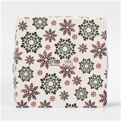 Коробка для кондитерских изделий новогодняя с пластиковой крышкой «С Новым годом», 21×21×3 см