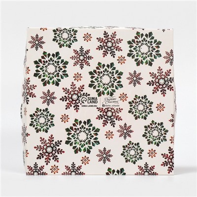 Коробка для кондитерских изделий новогодняя с пластиковой крышкой «С Новым годом», 21×21×3 см