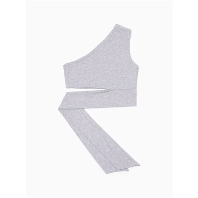 Топ с завязкой на талии женский MINAKU : Casual Collection, серый, размер 46