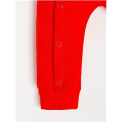 Комбинезон детский «Крошка Я» Happy winter, рост 62-68 см, красный