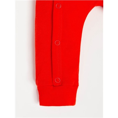 Комбинезон детский «Крошка Я» Happy winter, рост 62-68 см, красный