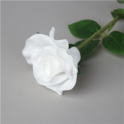 Цветок искусственный Роза 45 см белая / J105-3 /уп 80/480/ латекс