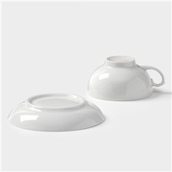 Чайная пара фарфоровая «Рубин», 220 мл, чашка d=10.2 см, блюдце d=14 см