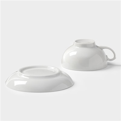 Чайная пара фарфоровая «Рубин», 220 мл, чашка d=10.2 см, блюдце d=14 см