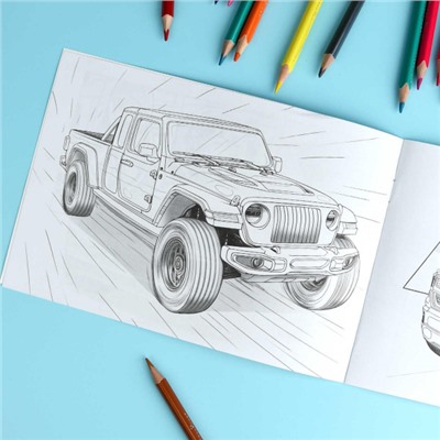 Книжка-раскраска 145х210 мм 4л "Крутые гонки" "ВНЕДОРОЖНИКИ" 72326 Феникс