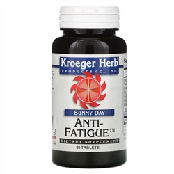 Kroeger Herb Co, Sunny Day, Anti-Fatigue, средство от усталости, 80 таблеток
