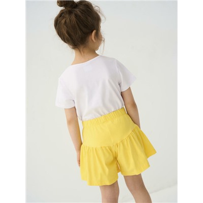 Комплект трикотажный для девочек: фуфайка (футболка), шорты