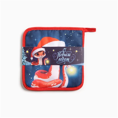 Набор кухонный С новым годом: подставка 15×15 см, прихватка 17×17 см