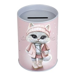 Копилка-подставка для канцелярских принадлежностей "Городские кошечки" цвет розовый