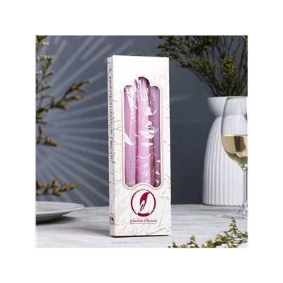 Набор свечей античных, 2.3×24.5 см, 5 ч, 55 г, 4 шт., сиреневая