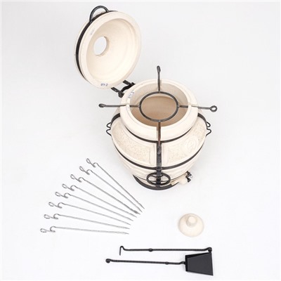 Тандыр «Есаул» с откидной крышкой, h=82 см, d=54 см, 97 кг, 8 шампуров, кочерга, совок