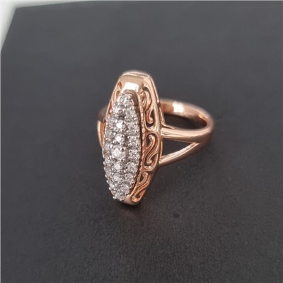 Кольцо 20 р ювелирная бижутерия коллекция "Дубай", покрытие позолота, вставка: фианиты, цвет: прозрачный, арт.314.941-20