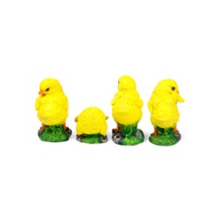 Садовая фигура из полистоуна «Цыплята», 9×9×14.5 см, набор 4 шт.