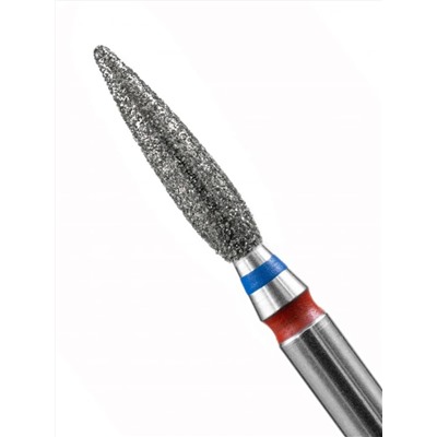 MANITA Фреза алмазная пламя острое для аппаратного маникюра 866.104.243.100.023 ФАП-2.3 10 М-С, сине-красная насечка, ø 2,3 мм, 5 шт. 28366