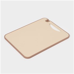 Доска разделочная с точильным камнем Доляна, 29.7×22.3×0.8 см, пластик, бежевая