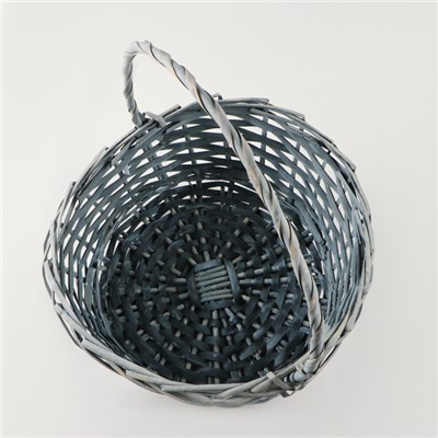 Корзина плетёная для хранения, ива, круглая, серая, голубая, набор 3 шт., Greengo