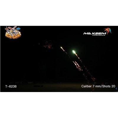 Римские свечи T-6238 Красные звезды / RED STARS WITH REPORT (0,3" х 20)