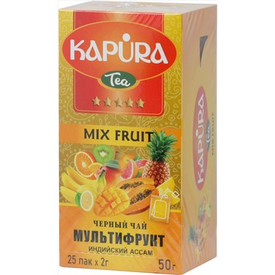 KAPURA. Черный чай мультифрукт карт.упаковка, 25 пак.