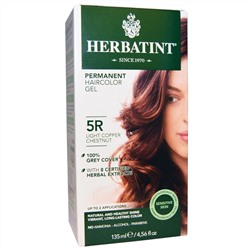 Herbatint, Стойкий растительный гель-краска для волос, 5R, насыщенная медь-каштан, 4,56 жидких унций (135 мл)