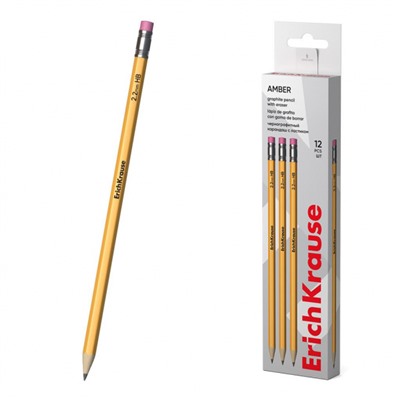Карандаш черногр. 45601 "Янтарь" НВ с ластиком ErichKrause