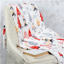 Плед флисовый 150х200 см Елки / GP611-8 /уп 20/100/ 714088 новогодний