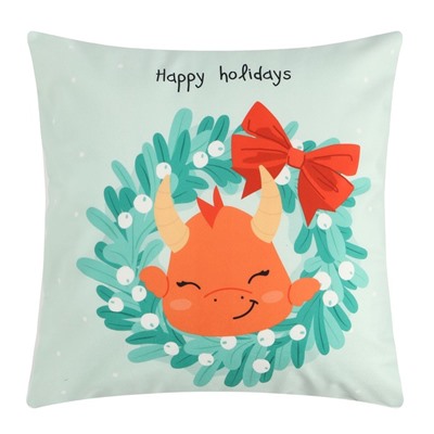Чехол на подушку "Этель" "Happy holidays" 40х40 см, 100 п/э, велюр