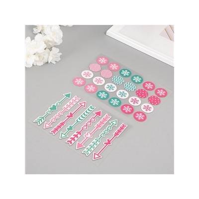 Набор наклеек для творчества «Снежная любовь», 2 листа, 22×12.5 см