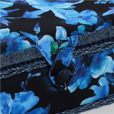 Шкатулка для рукоделия и шитья «Голубые цветы на синем», хранение ниток, иголок, мелочи, 24×16×11 см