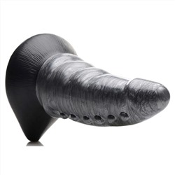 Серый фантазийный фаллоимитатор Beastly Tapered Bumpy Silicone Dildo - 21 см.
