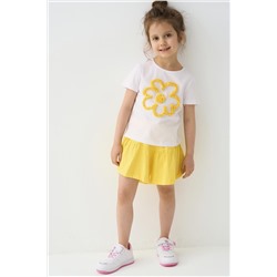 Комплект трикотажный для девочек: фуфайка (футболка), шорты PLAYTODAY, 1240042