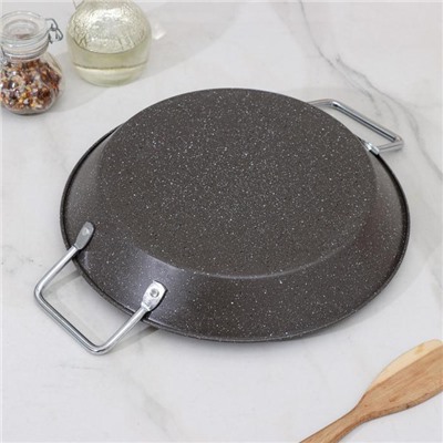Сковорода «Стоун», d=27 см, 2 ручки, антипригарное покрытие, тёмно-серая