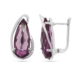 Серьги из серебра синт.александрит, Волна