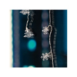 Гирлянда «Бахрома» 1.8×0.5 м с насадками «Ёлки и снежинки», IP20, прозрачная нить, 48 LED, свечение мульти (RG/RB), мигание, 220 В