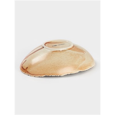 Салатник Magistro Organic brown, овальный, 800 мл, 20.5×16.5×5.5 см, фарфор, бежевый