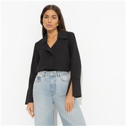 Блуза с разрезами на манжетах, Амбассадор стиля (black)